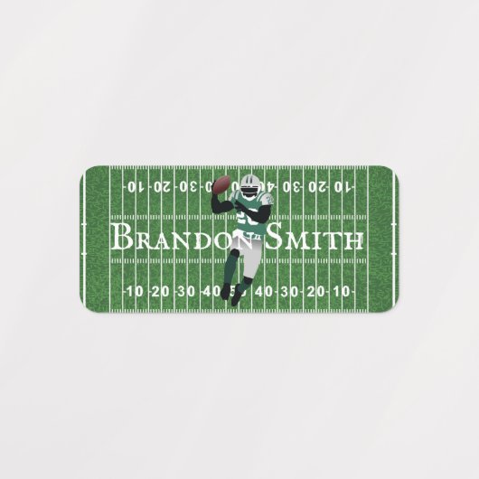 Vier Footballs Design Naam Markeringen Labels (Design 2)