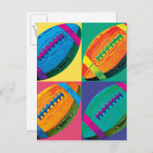 Vier Footballs in verschillende kleuren Briefkaart (Voorkant / Achterkant)