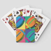 Vier Footballs in verschillende kleuren Pokerkaarten (Achterkant)