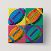 Vier Footballs in verschillende kleuren Vierkante Button 5,1 Cm (Voorkant)