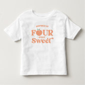 Vier Forever Sweet Peach Fruit 4de Verjaardagsfees Kinder Shirts (Voorkant)