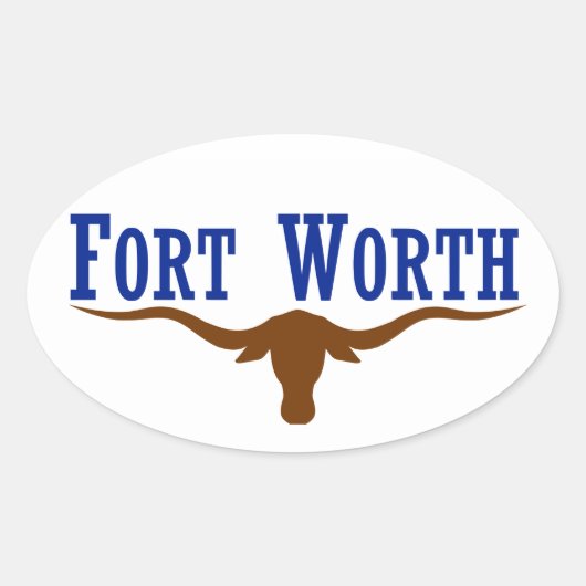 VIER Fort Worth Flag Ovale Sticker (Voorkant)