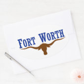VIER Fort Worth Flag Ovale Sticker (Envelop)