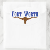VIER Fort Worth Flag Ovale Sticker (Tas)