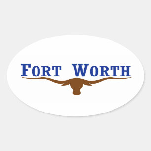VIER Fort Worth Flag Ovale Sticker