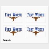VIER Fort Worth Flag Rechthoekige Sticker (Vel)