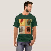 Vier Fossil Trilobite Montage T-shirt (Voorkant volledig)