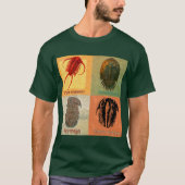 Vier Fossil Trilobite Montage T-shirt (Voorkant)