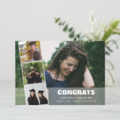 Vier foto-Afstuderen CONGRATS Collage Feestdagenkaart (Staand voorkant)