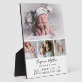 Vier Foto Baby Birth Stats Keepomwille Plaque Fotoplaat (Zijkant)