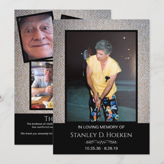 Vier foto-begrafenis bedankt (Voorkant / Achterkant)