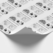 Vier foto collage familie monogram citaat cadeaupapier (Hoek)
