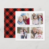 Vier Foto Collage Kerstkaart (Voorkant / Achterkant)