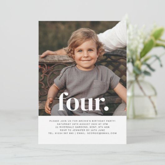 Vier Foto eerste uitnodiging van de Dag (Staand voorkant)