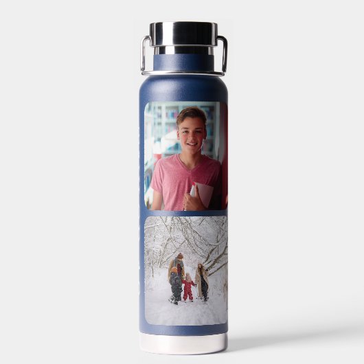 Vier foto-gepersonaliseerde naam waterfles (Achterkant)