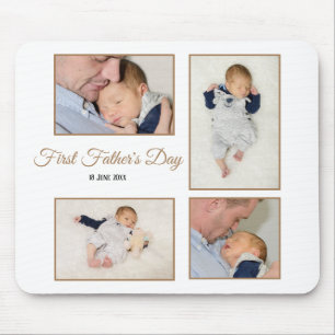 Vier foto-inklage First Fathers Day Script Muismat