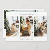 Vier foto kerst Kaart Warmste wensen (Voorkant / Achterkant)