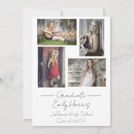 Vier Foto, Klasse Graduation Party Kaart