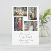 Vier Foto, Klasse Graduation Party Kaart (Staand voorkant)