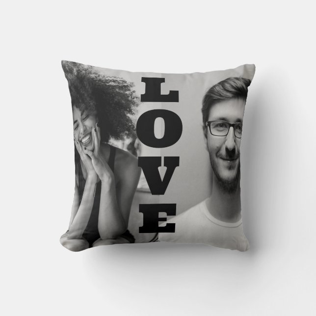 Vier foto Koppels Liefde voor Valentijnse  Gift Kussen (Voorkant)