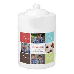 vier foto ' s collage aangepaste teapot theepot