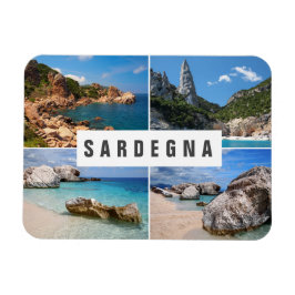 Vier foto Sardijnse stranden collage souvenir Magneet