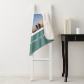 Vier foto sjabloon Monogram gepersonaliseerd groen Sherpa Deken (In situ)