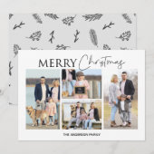 Vier foto vrolijke kerstkaart kaart (Voorkant / Achterkant)