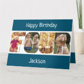 VIER Fotobrieven Roze Meisjes 4e Verjaardag Kaart (Voorkant)