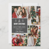 Vier fotocollage moderne schattige eenvoudige kers feestdagenkaart (Voorkant)