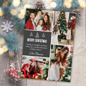 Vier fotocollage moderne schattige eenvoudige kers feestdagenkaart