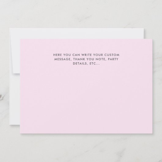 Vier fotocollage roze eerste verjaardag kaart (Achterkant)