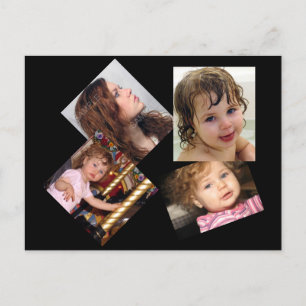 Vier Fotocollage-Sjabloon Briefkaart