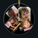 Vier Fotocollage-Sjabloon Keramisch Ornament<br><div class="desc">Vier Foto's Sjabloon ontwerpen... voeg gewoon uw eigen foto's toe aan dit geweldige product.. Eenvoudig te personaliseren... aanpasbare fotosjablonen uit Ricaso</div>