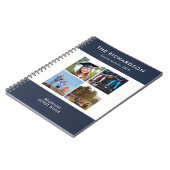 Vier Fotoraster Blue en White Family Reunion Notitieboek (Linkerzijde)