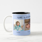 Vier foto's bewerkbare tekst gepersonaliseerd koffiemok (Links)