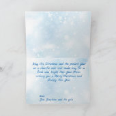 Vier foto's blauw kerstfeest nieuwjaar feestdagen kaart (Binnen)