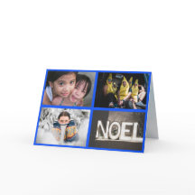 Vier foto's blauw kerstfeest nieuwjaar