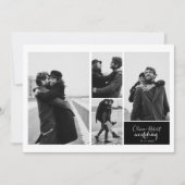 Vier foto's Blinde en Witte Typografie Weddenschap Kaart (Voorkant)