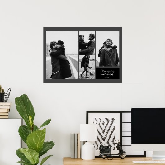 Vier foto's Blinde en Witte Typografie Weddenschap Poster (Thuiskantoor)