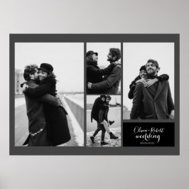 Vier foto's Blinde en Witte Typografie Weddenschap Poster