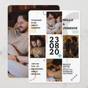 Vier foto's bruiloft uitnodiging