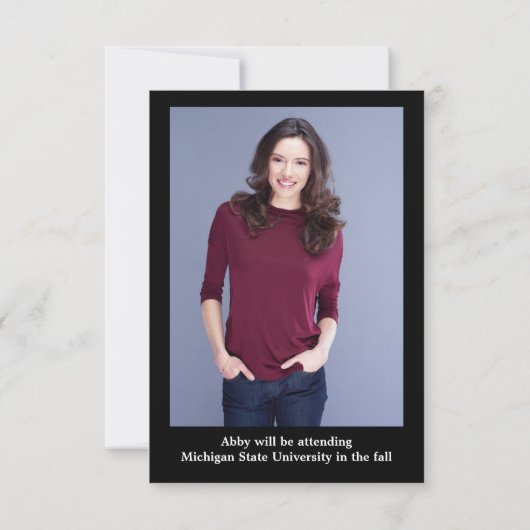 Vier Foto's Collage - 3x5 Afstuderen Aankondiging (Achterkant)