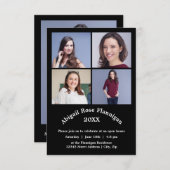 Vier Foto's Collage - 3x5 Afstuderen Aankondiging (Voorkant / Achterkant)