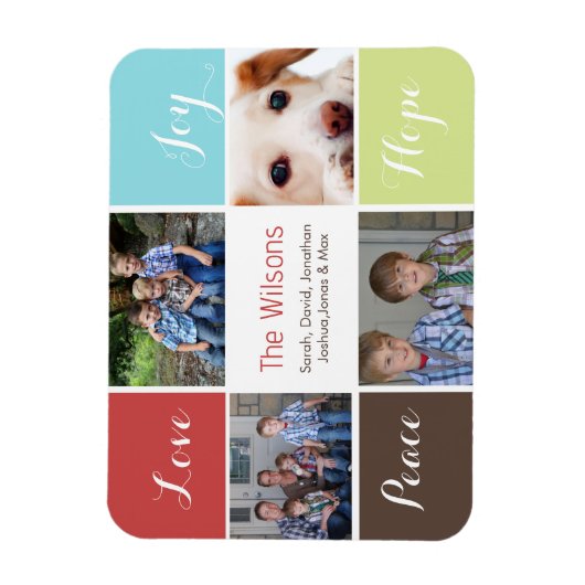 vier foto's collage aangepaste magneten (Verticaal)