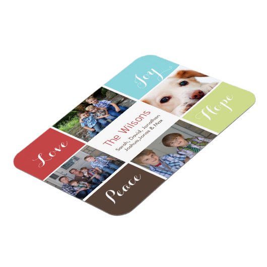 vier foto's collage aangepaste magneten (Linkerzijde)