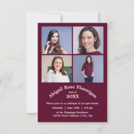 Vier foto's Collage Bourgogne- 3x5 Afstuderen Kaart