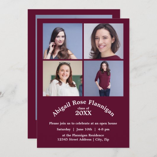 Vier foto's Collage Bourgondië-Afstudeerder Aankon Kaart (Voorkant / Achterkant)