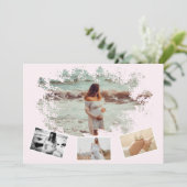 Vier foto's Collage Eenvoudige moeder om zwanger t Aankondiging (Staand voorkant)