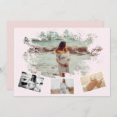 Vier foto's Collage Eenvoudige moeder om zwanger t Aankondiging (Voorkant / Achterkant)